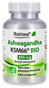Ashwagandha BIO*, KSM-66 - Nutrixeal - Extrait concentré, 800 mg / gélule