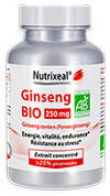 Ginseng rouge coréen BIO* (Panax ginseng) - Nutrixeal - 25% ginsénosides, 60 gélules de 250 mg