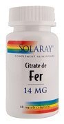  Fer - 14mg - Solaray - 60 gélules
