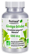 Ginkgo biloba BIO* standardisé - Nutrixeal - 60 gélules